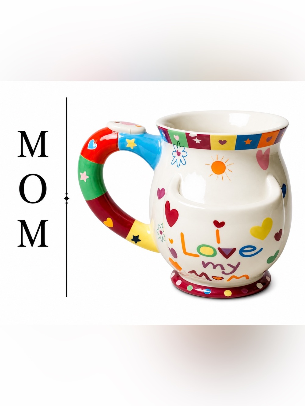 I Love My Mom Mug With Tea Bag Pocket Cookie Pocket Mug Colorful Novelty Mothers